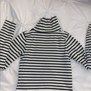 Striped Turtle neck crop top